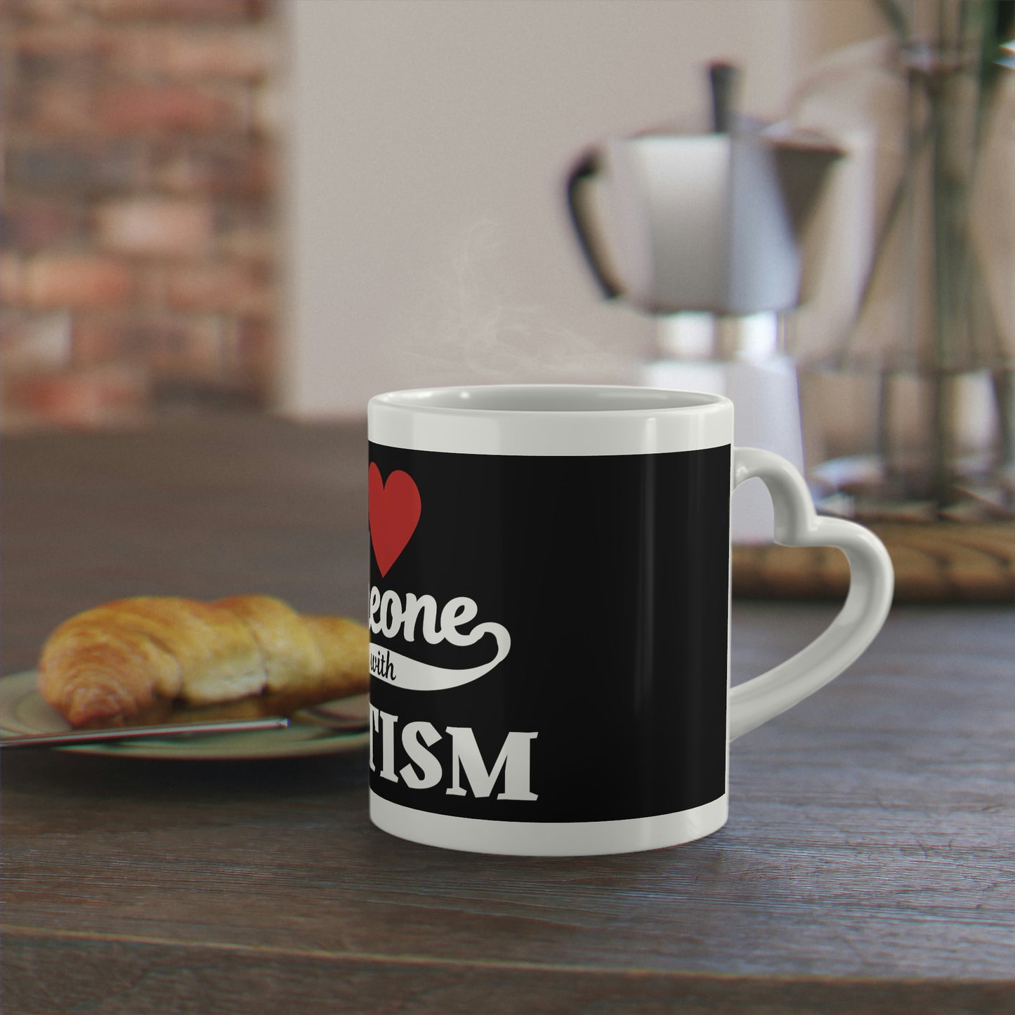 I HEART SOMEONE WITH AUTISM-Heart-Shaped Mug