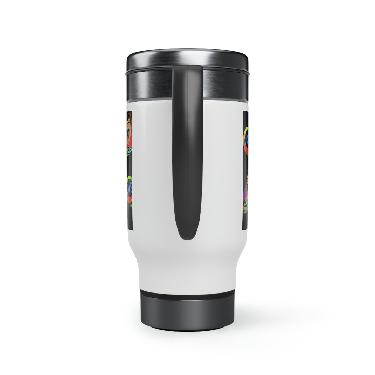 JUST AUSOME~Stainless Steel Travel Mug with Handle, 14oz